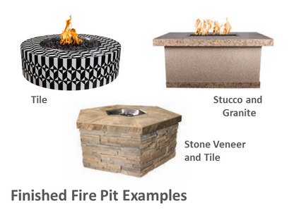 Square Gas Fire Pit Kit - Ready-to-Finish - 84" x 84" x 24" by The Outdoor Plus
