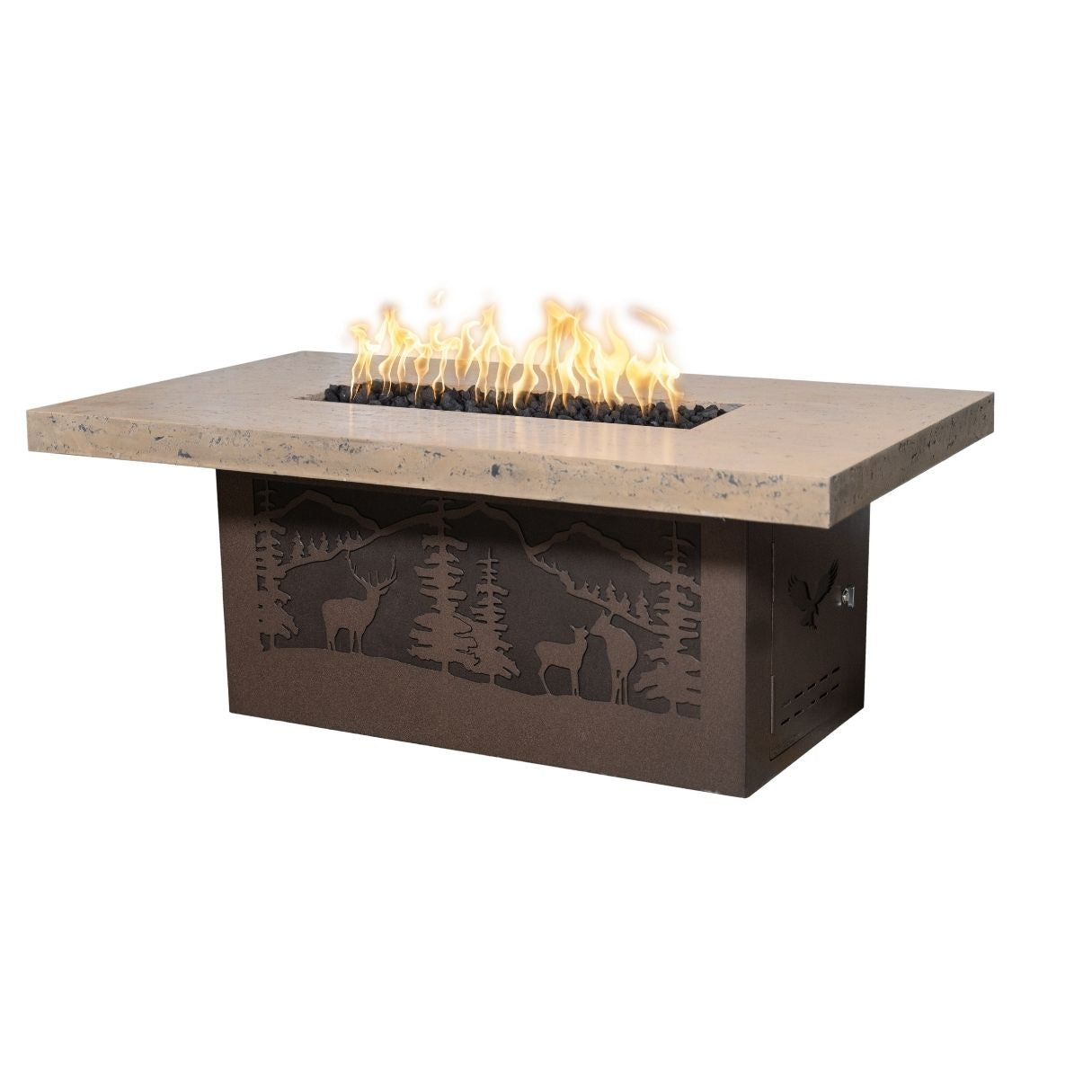 The Outdoor Plus Rectangle Outback Fire Pit - Deer County Design + Free Cover