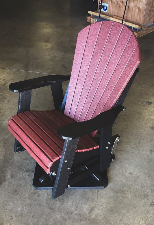 2′ Swivel Adirondack Glider Cherry Wood/Black