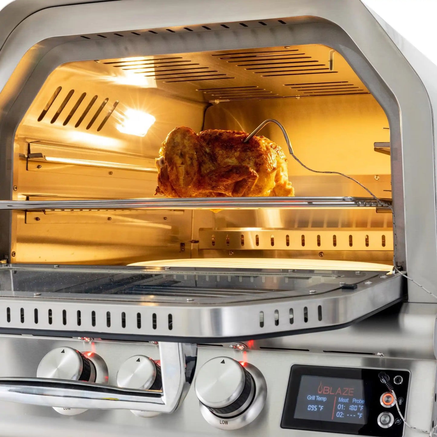 Blaze 26-Inch Countertop Propane Gas Outdoor Pizza Oven with Rotisserie and Countertop Sleeve