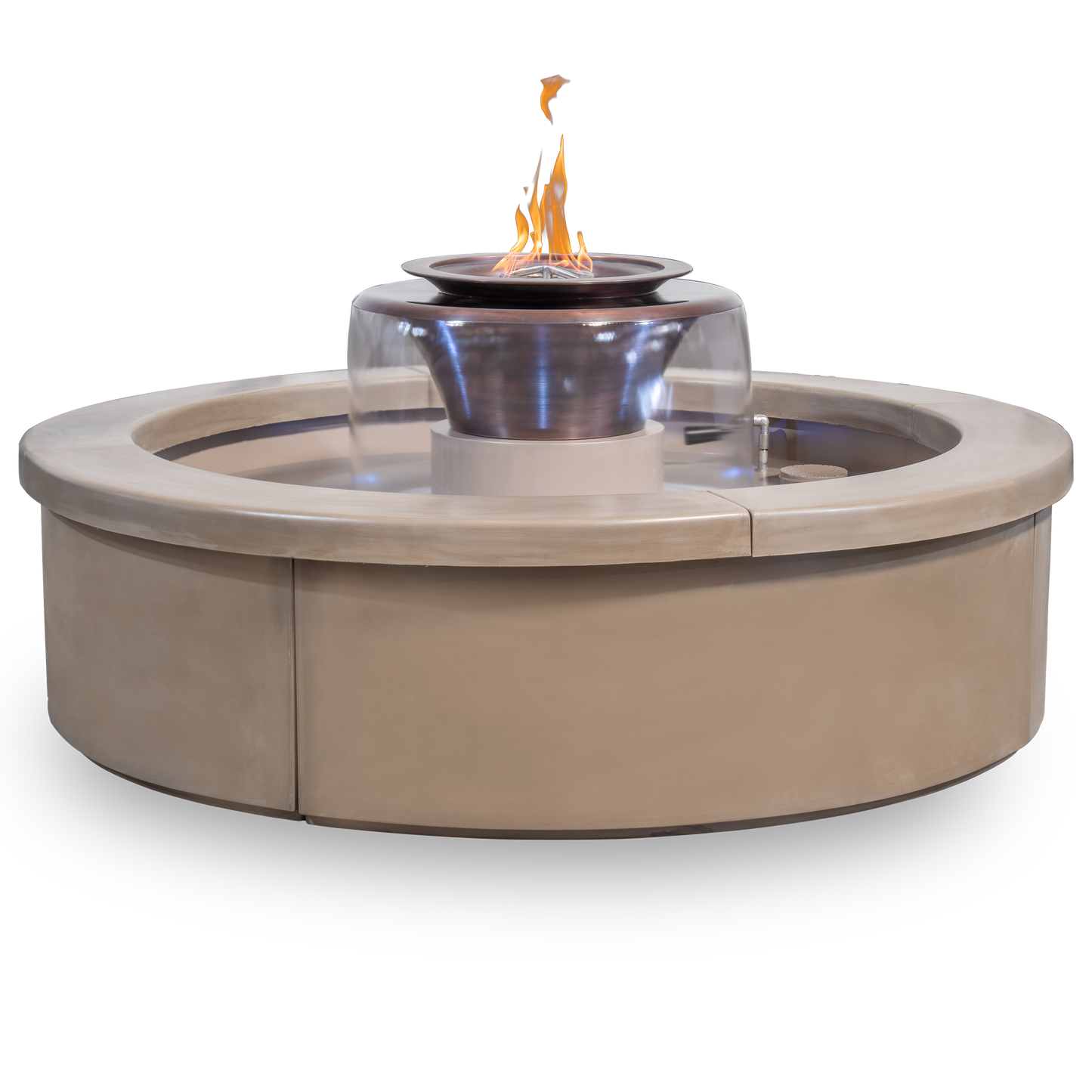Olympian Round 360° Copper Fire & Water Bowl by The Outdoor Plus - Free Cover Included