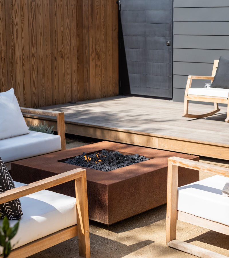 Quad Concrete Fire Pit by The Outdoor Plus - Free Cover Included