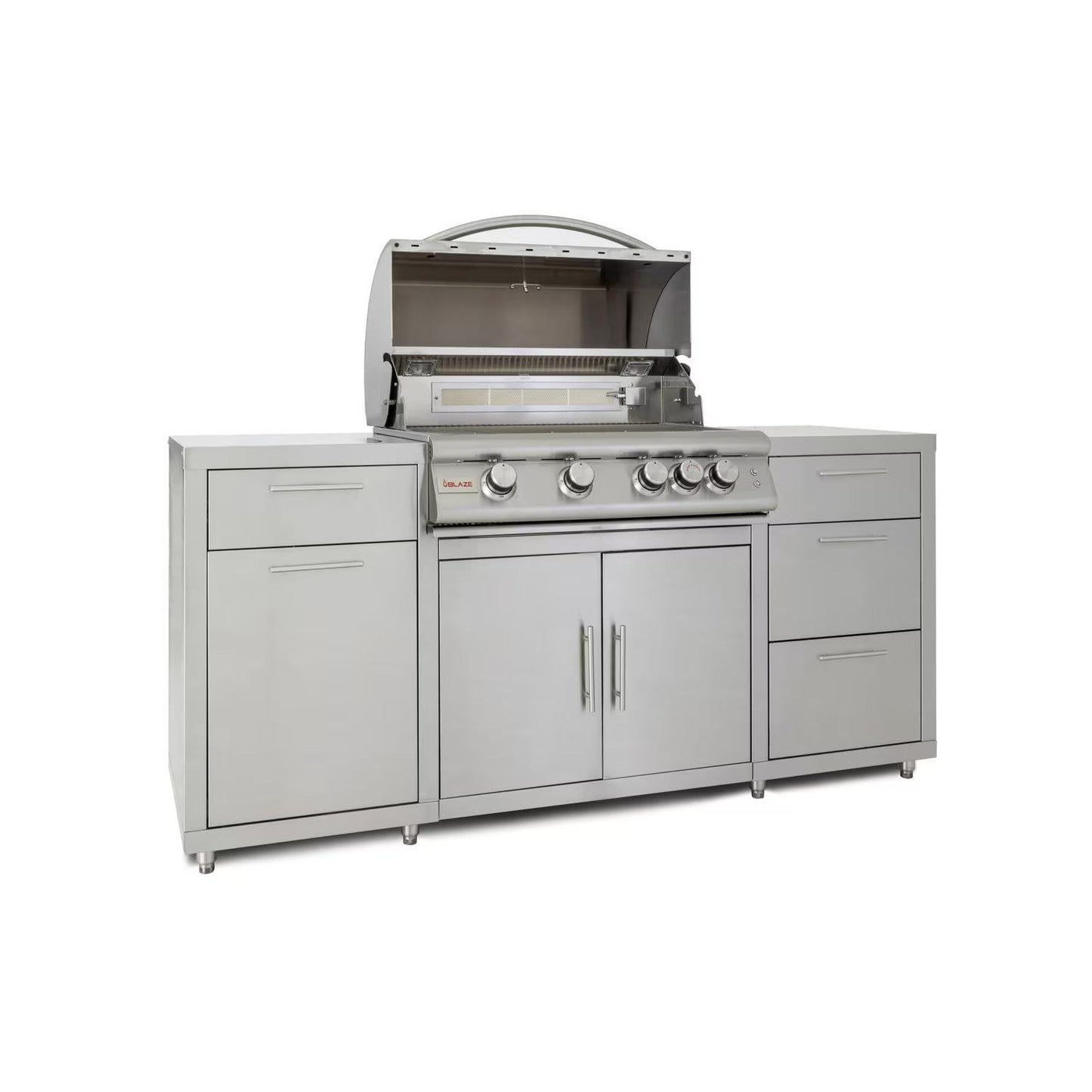 Blaze 6 ft BBQ Island with Premium 32" LTE Series Natural Gas Grill in Stainless Steel (BLZ-SS-ISLAND-4LTE2-NG)