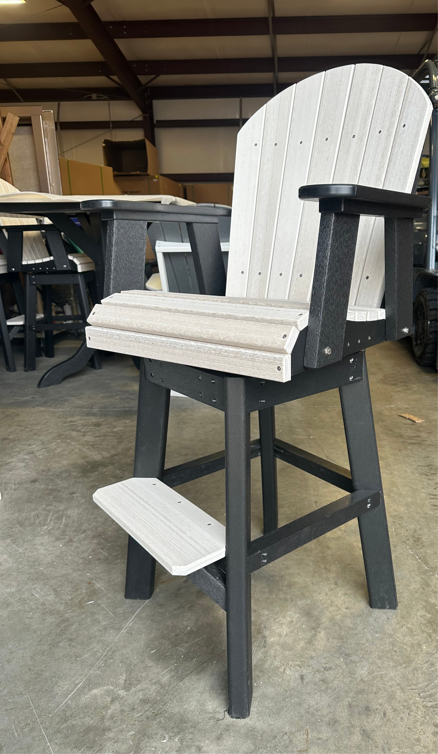 Bar Height Swivel Chair Black/Sea Shell
