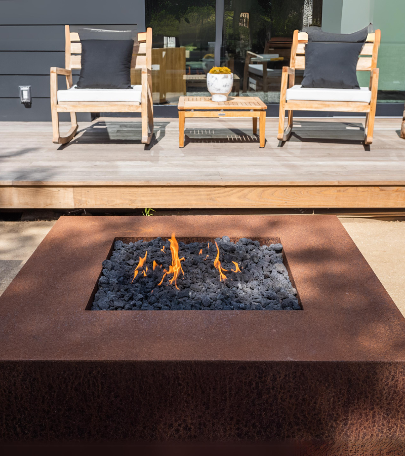 Quad Concrete Fire Pit by The Outdoor Plus - Free Cover Included