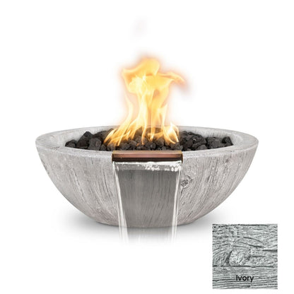 Sedona Wood Grain Concrete Fire & Water Bowl by The Outdoor Plus - Free Cover Included