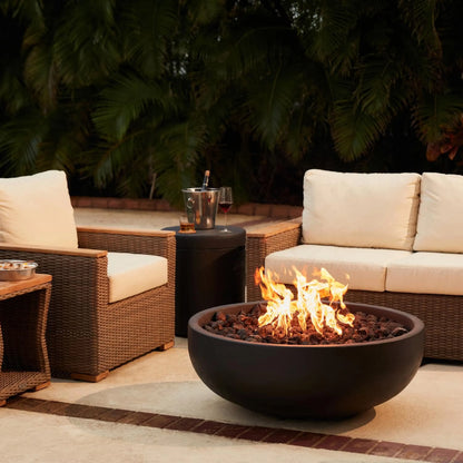 Blaze 38" Round Concrete Natural Gas Fire Bowl in Phantom (BLZ-38-FBOWL-NG)