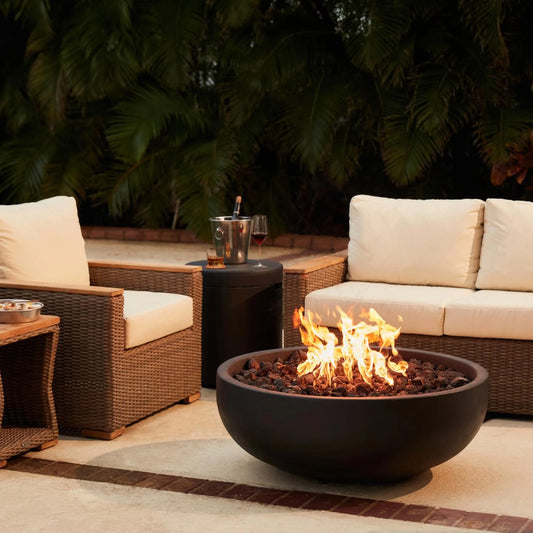 Blaze 38" Round Concrete Propane Fire Bowl in Phantom (BLZ-38-FBOWL-LP)