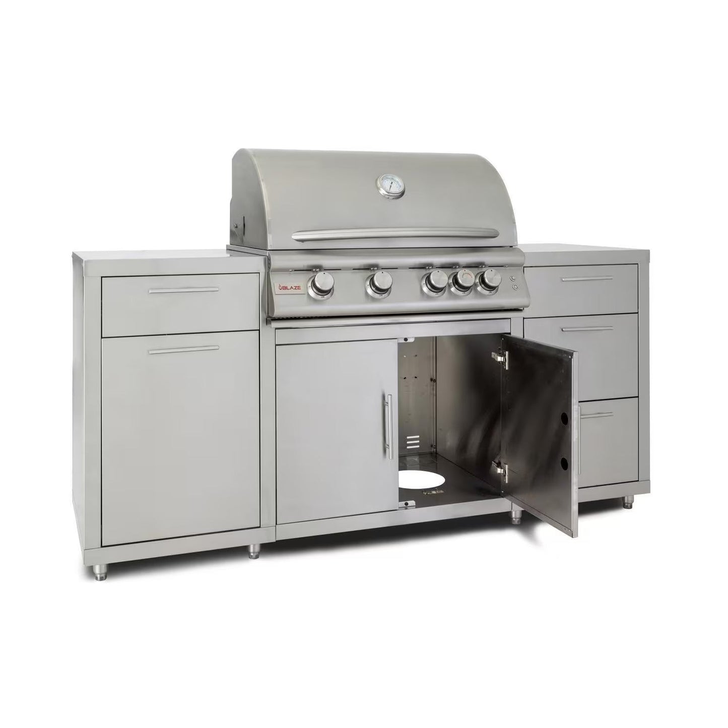 Blaze 6 ft BBQ Island with Premium 32" LTE Series Natural Gas Grill in Stainless Steel (BLZ-SS-ISLAND-4LTE2-NG)