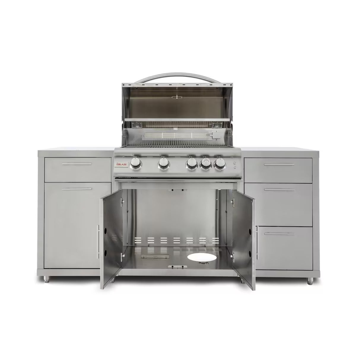 Blaze 6 ft BBQ Island with Premium 32" LTE Series Natural Gas Grill in Stainless Steel (BLZ-SS-ISLAND-4LTE2-NG)