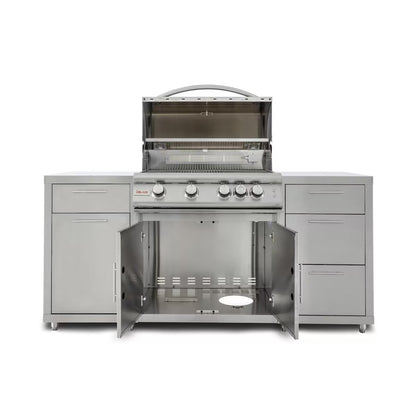 Blaze 6 ft BBQ Island with Premium 32" LTE Series Natural Gas Grill in Stainless Steel (BLZ-SS-ISLAND-4LTE2-NG)