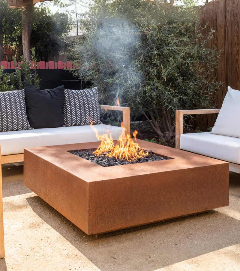 Quad Concrete Fire Pit by The Outdoor Plus - Free Cover Included
