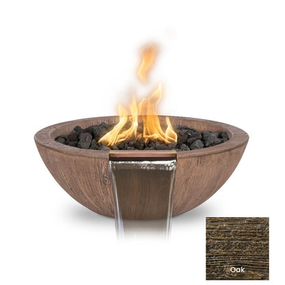 Sedona Wood Grain Concrete Fire & Water Bowl by The Outdoor Plus - Free Cover Included