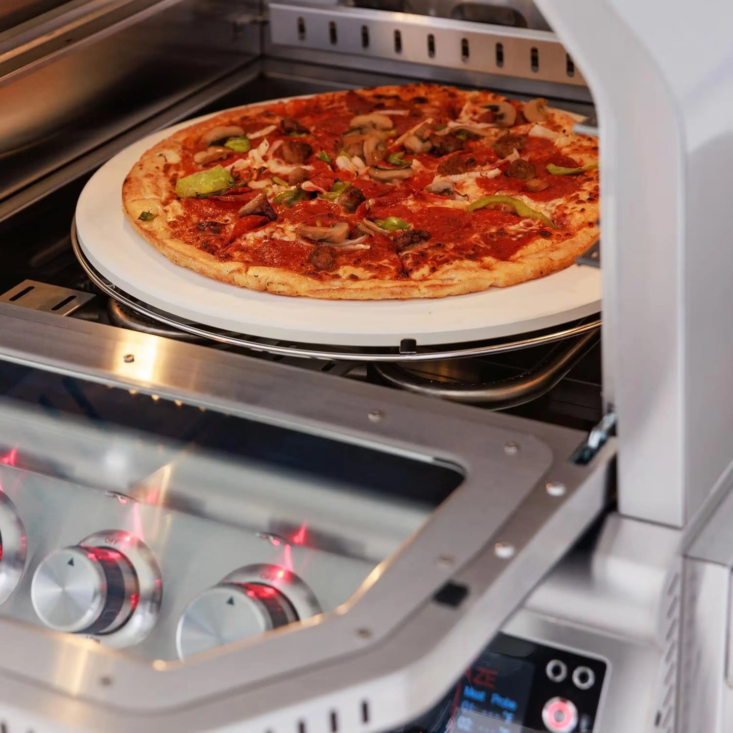 Blaze 26-Inch Built-In Natural Gas Outdoor Pizza Oven with Rotisserie in Stainless Steel (BLZ-26-PZOVN-NG)