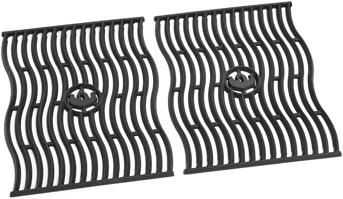 Napoleon Replacement Porcelainize Non-stick Cast Iron Waved Cooking Grids for Prestige 500 Series Model Grills, Black (Set of 2) - S83006