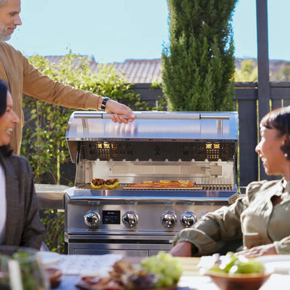 Blaze Grill Package - LTE PRO 32" 4-Burner Natural Gas Grill with Digital Temperature Screen and Rear Infrared Burner, and Grill Cart in Stainless Steel (AP2-4LTEPRO-NG)