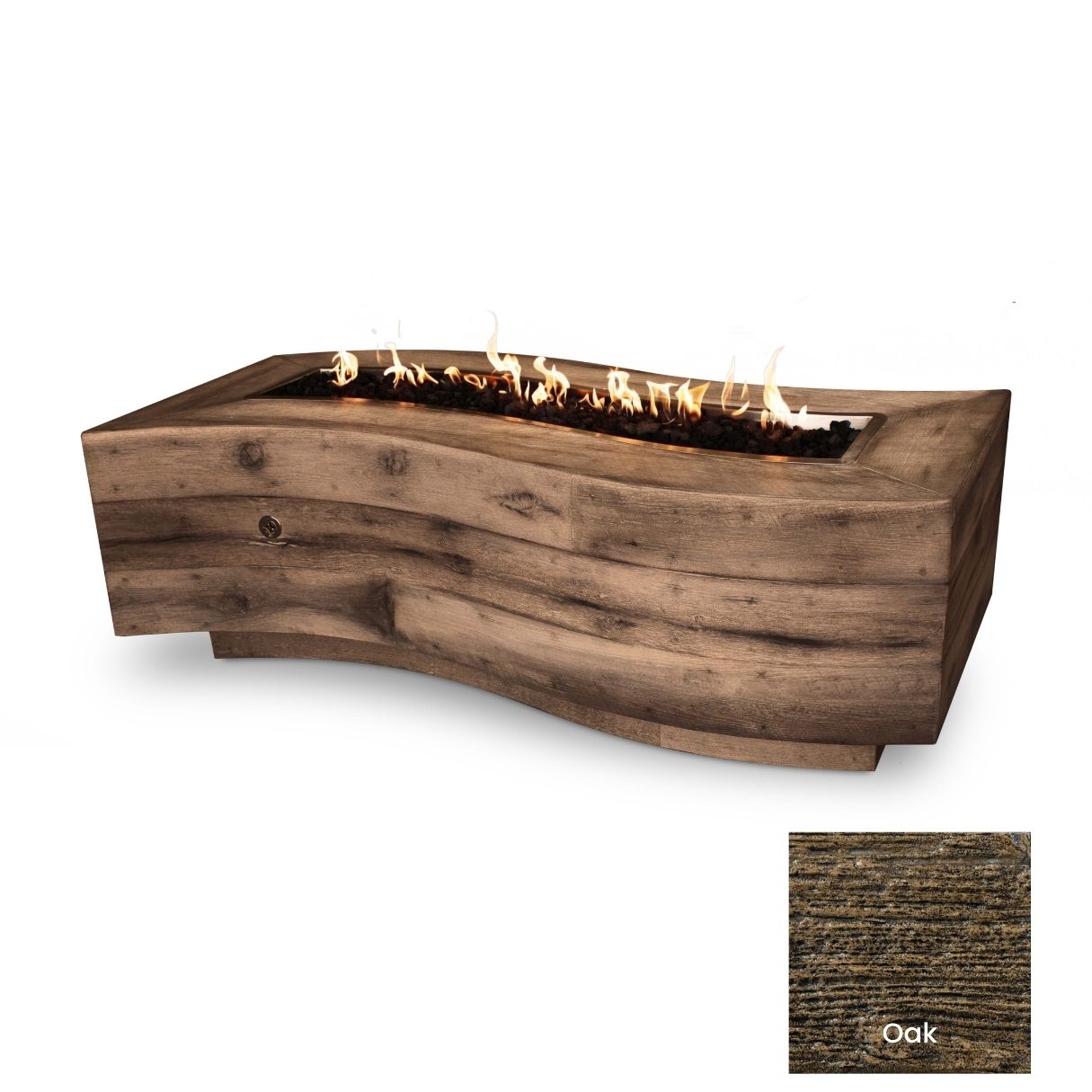Big Sur Wood Grain Concrete Fire Pit by The Outdoor Plus - Free Cover Included