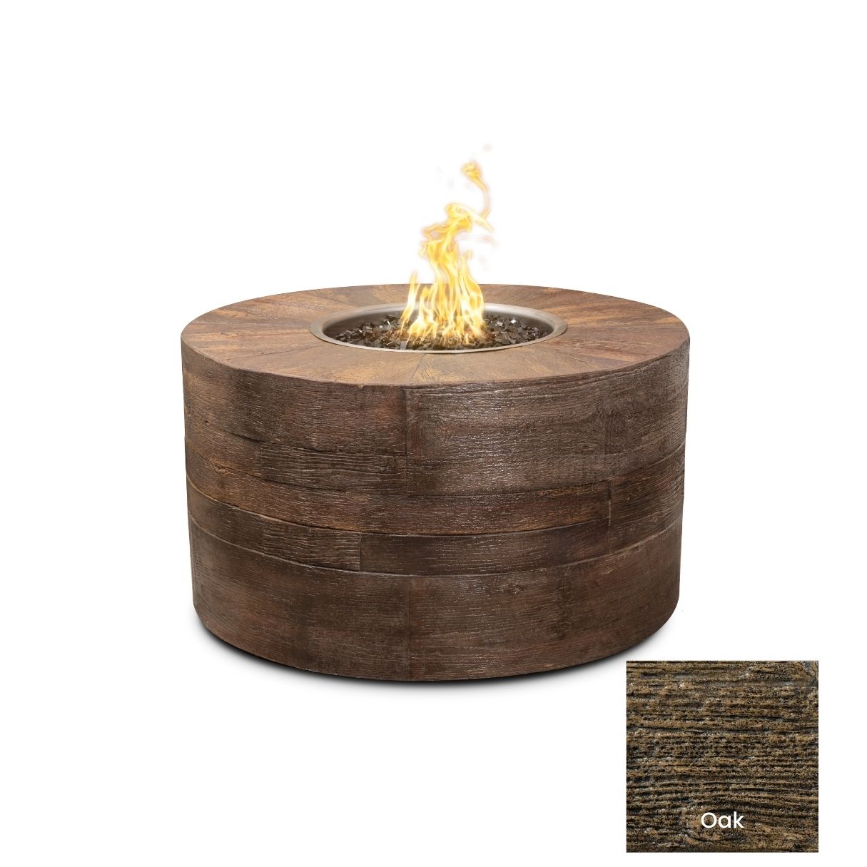 Sequoia Wood Grain Concrete Fire Pit by The Outdoor Plus - Free Cover Included