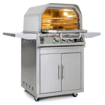 Blaze 26-Inch Propane Gas Outdoor Pizza Oven with Rotisserie and Cart