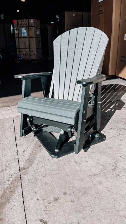 2′ Swivel Adirondack Glider Slate Grey/Black