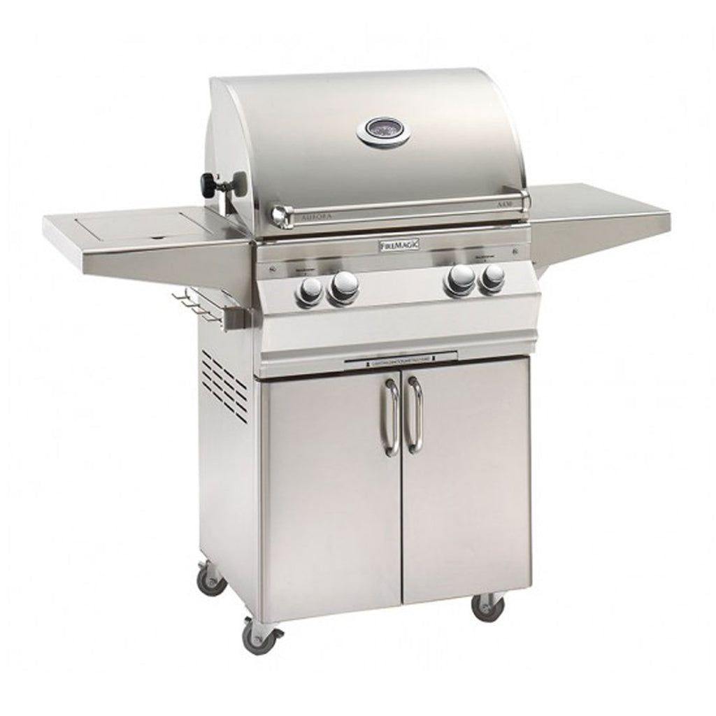 Fire Magic Aurora 29.5" Natural Gas Freestanding Grill with 1 Sear Burner, Backburner, Rotisserie Kit and Analog Thermometer (A430S-8LAN-61)