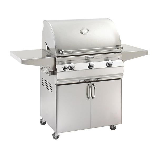 Fire Magic 30" A660s Aurora Freestanding Gas Grill with Analog Thermometer, Propane (A660S-7LAP-61)