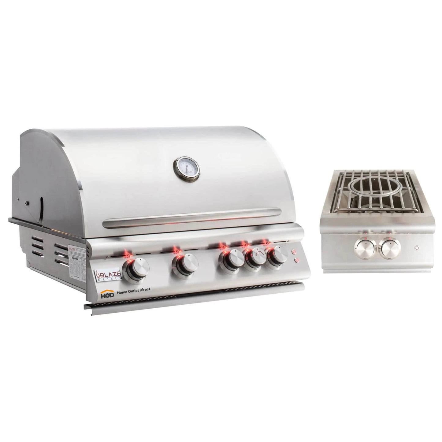 Blaze Grill Package - Premium LTE Marine Grade 32" 4-Burner Built-In Liquid Propane Grill and Side Burner in Stainless Steel