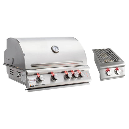 Blaze Grill Package - Premium LTE Marine Grade 32" 4-Burner Built-In Liquid Propane Grill and Double Side Burner in Stainless Steel