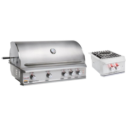 Blaze Grill Package - Professional LUX 44" 4-Burner Built-In Liquid Propane Grill and Side Burner in Stainless Steel