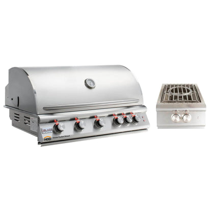 Blaze Grill Package - Premium LTE 40" 5-Burner Built-In Liquid Propane Grill and Side Burner in Stainless Steel