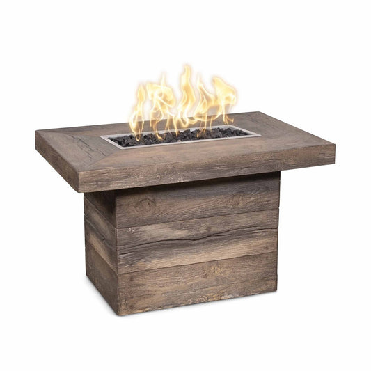 Alberta Wood Grain Concrete Fire Pit by The Outdoor Plus - Free Cover Included