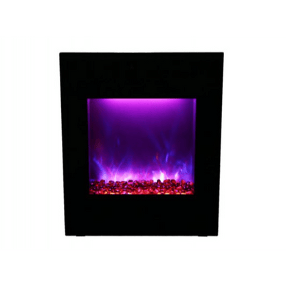 Amantii 24" LUMINA Corner Wall Mount Smart Electric Fireplace with Black Glass Surround and Log Set
