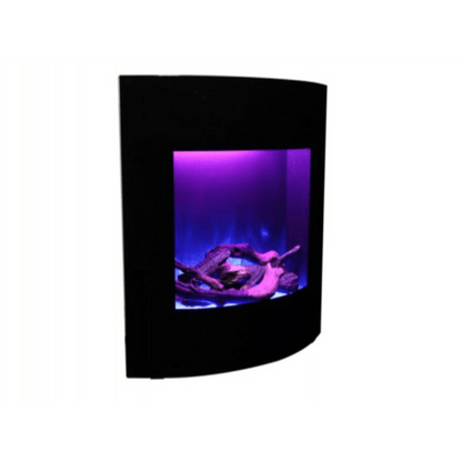 Amantii 24" LUMINA Corner Wall Mount Smart Electric Fireplace with Black Glass Surround and Log Set
