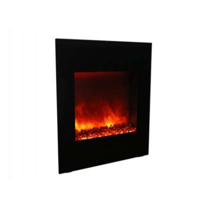 Amantii 24" LUMINA Corner Wall Mount Smart Electric Fireplace with Black Glass Surround and Log Set