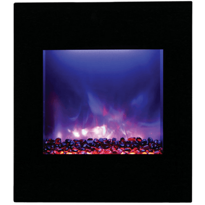 Amantii 24" LUMINA Corner Wall Mount Smart Electric Fireplace with Black Glass Surround and Log Set