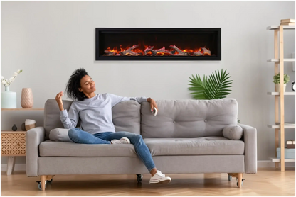 Amantii Symmetry Bespoke 88" Indoor / Outdoor Built-in Clean Face Smart Electric Fireplace