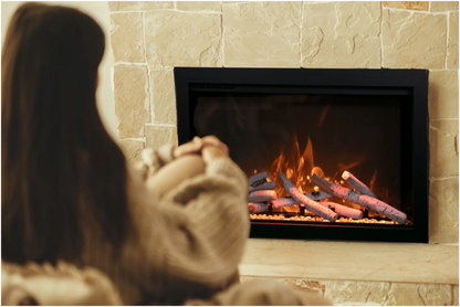 Amantii Traditional Bespoke 30" Indoor/Outdoor Smart Electric Insert Fireplace