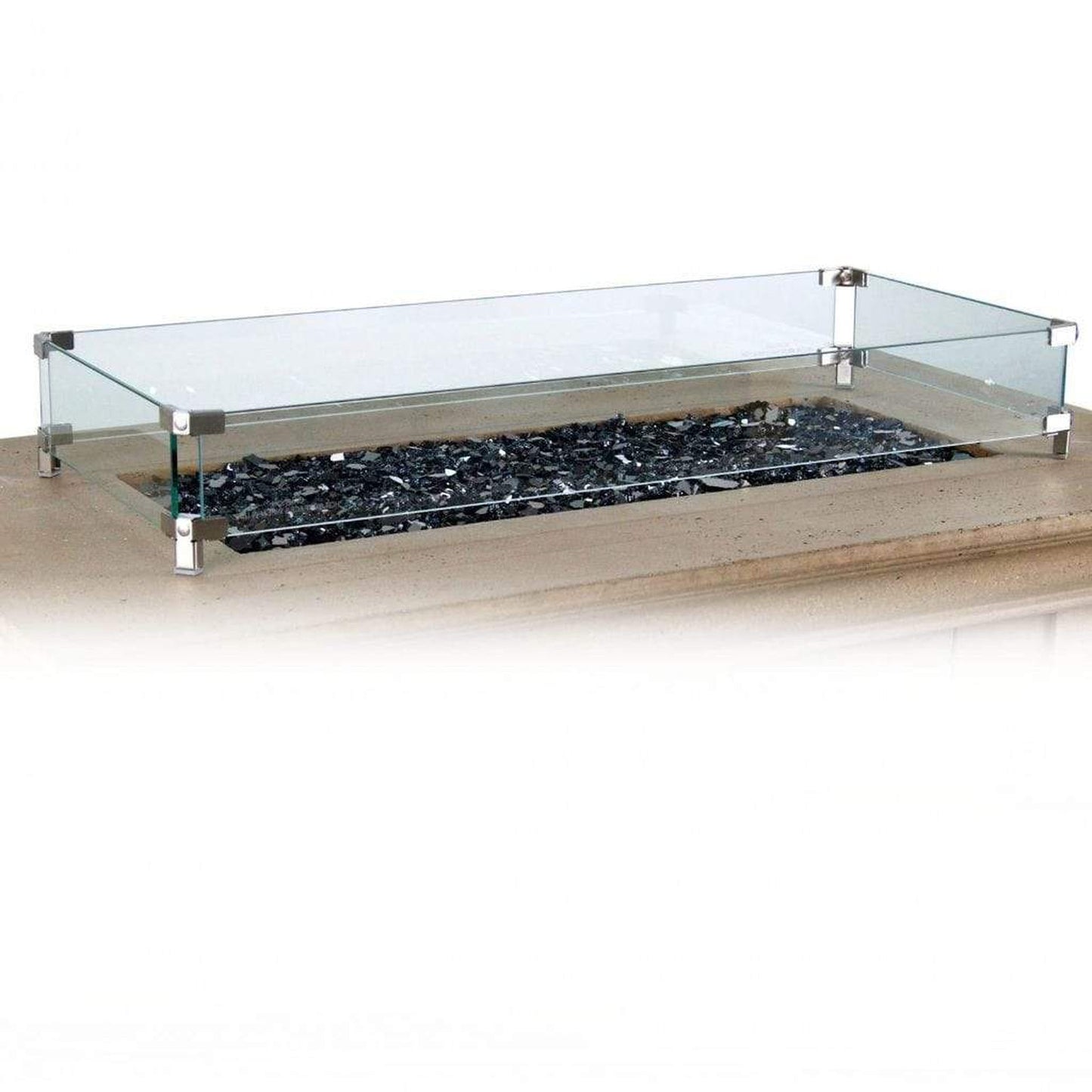 American Fyre Designs 35" Rectangular Glass Wind Guard