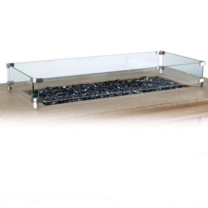 American Fyre Designs 35" Rectangular Glass Wind Guard
