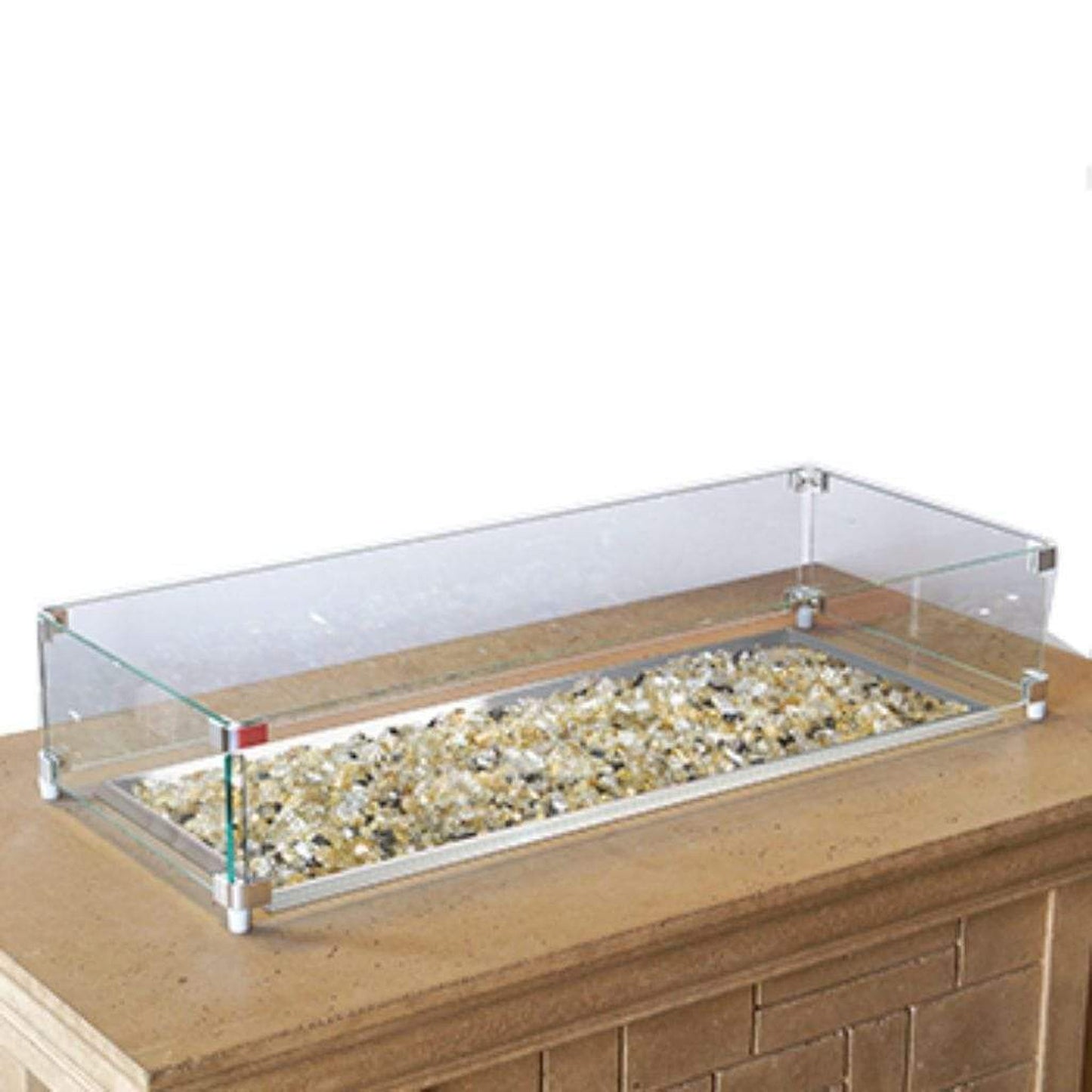 American Fyre Designs 35" Rectangular Glass Wind Guard