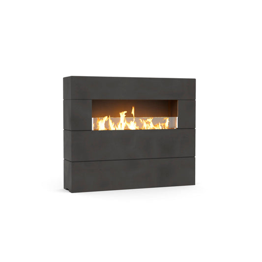 American Fyre Designs Milan Tall 60" Black Lava Propane Gas Fireplace with Manual Flame Sensing Control