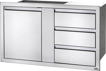Napoleon 42 x 24 inch Large Single Door & Triple Drawer
