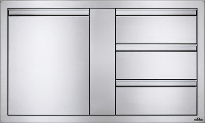 Napoleon 42 x 24 inch Large Single Door & Triple Drawer