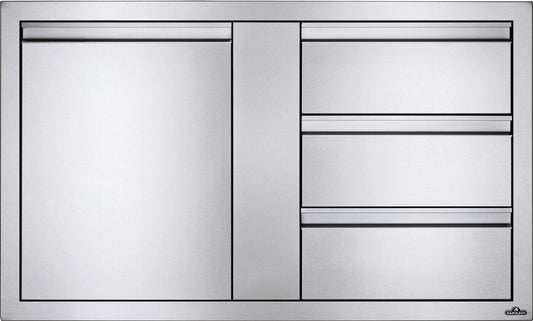 Napoleon 42 x 24 inch Large Single Door & Triple Drawer