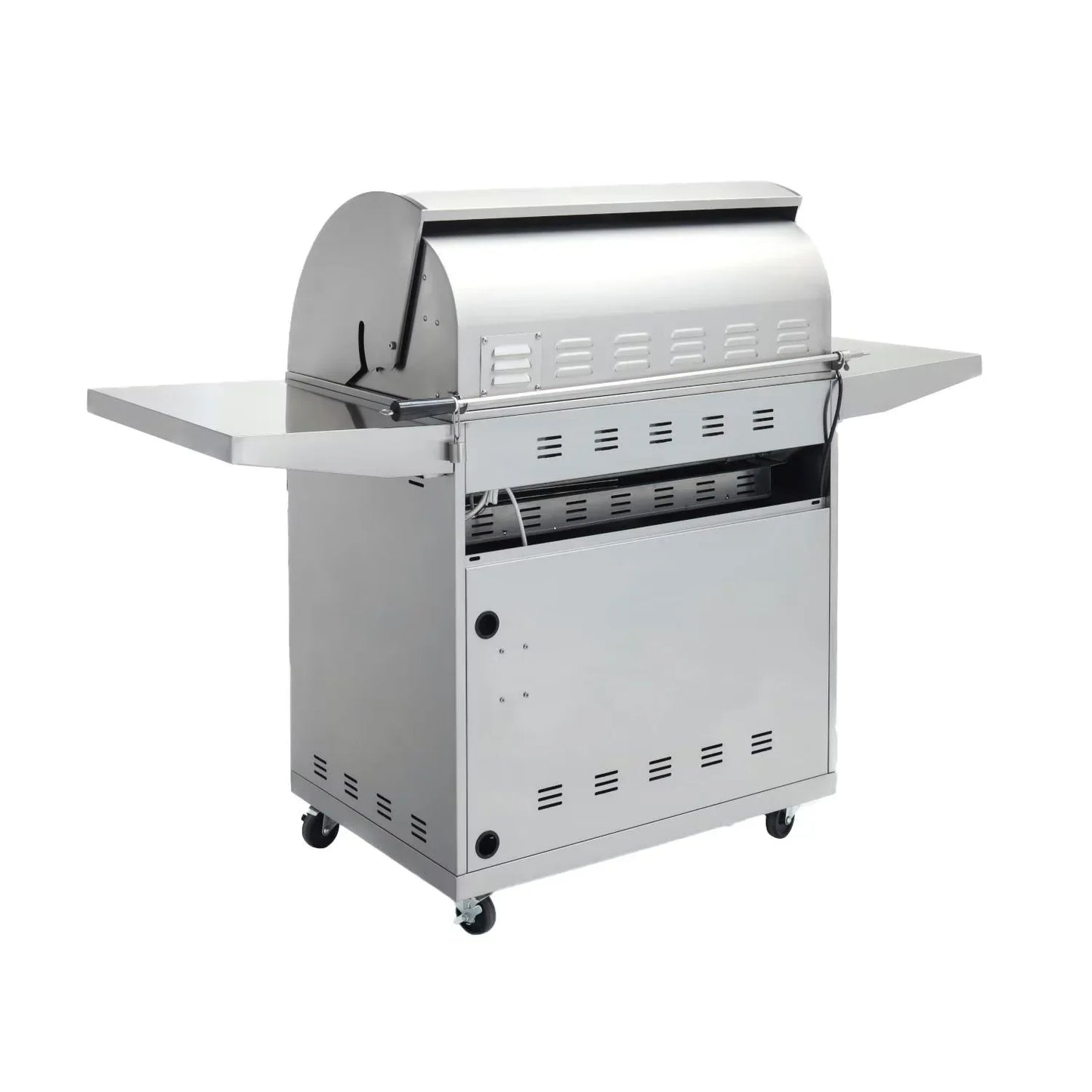 Blaze Grill Package - Premium LTE 32" 4-Burner Built-In Natural Gas Grill With Rear Infrared Burner and Lift-Assist Hood and  Grill Cart in Stainless Steel