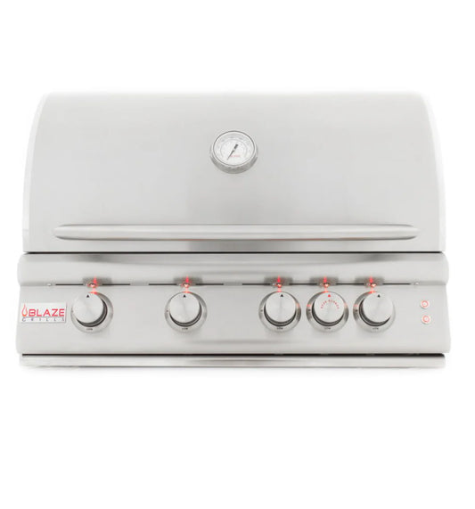 Blaze Premium LTE 32" 4-Burner Built-In Natural Gas Grill With Rear Infrared Burner & Grill Lights (BLZ-4LTE2-NG)