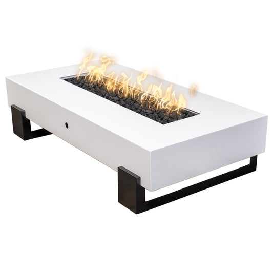 Baja Black & White Powder Coat Fire Pit by The Outdoor Plus - Free Cover Included