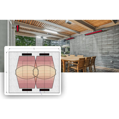 Bromic Heating Platinum Smart-Heat 50" 3400 Watt 220-240V Black Electric Patio Heater