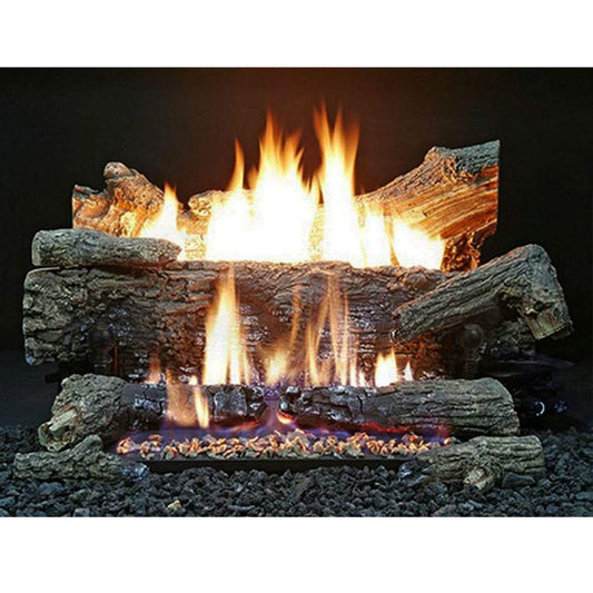 Buck Stove EmberVision EV100 Ceramic Oak Vent Free Deluxe Natural Gas Log Set