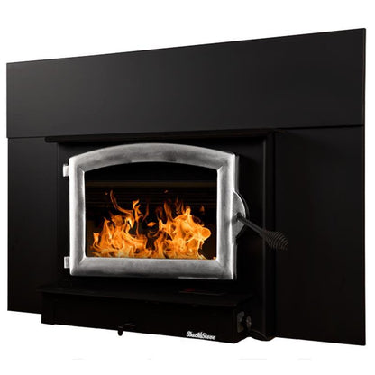 Buck Stove Model 74 Non-Catalytic and Blower Assembly Standard Wood Burning Stove With Pewter Door Finish